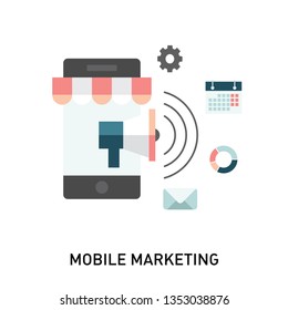 Mobile marketing concept. Online Promotions.