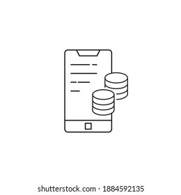 Mobile Marketing Datenbank Symbol, Mobile Marketing und Promotion Symbol. Vektorgrafik