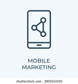 Mobile marketing editable stroke thin vector line icon. Search engine optimization outline vector icon. Vector graphics