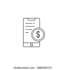 Mobile marketing finance icon, mobile marketing and promotion icon. Vector