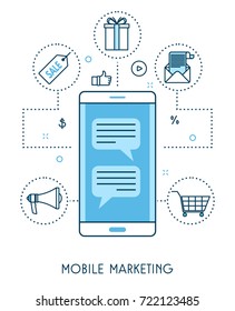 Mobile Marketing Flat Design Concept