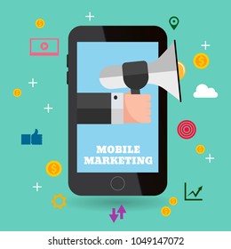 mobile marketing flat design eps 10 vector