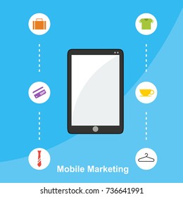 Mobile marketing flat design style