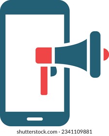 Mobile Marketing Glyph Two Color Icon For Personal And Commercial Use.
