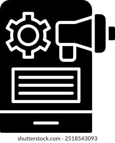 Mobile Marketing Glyph Vector Icon Design