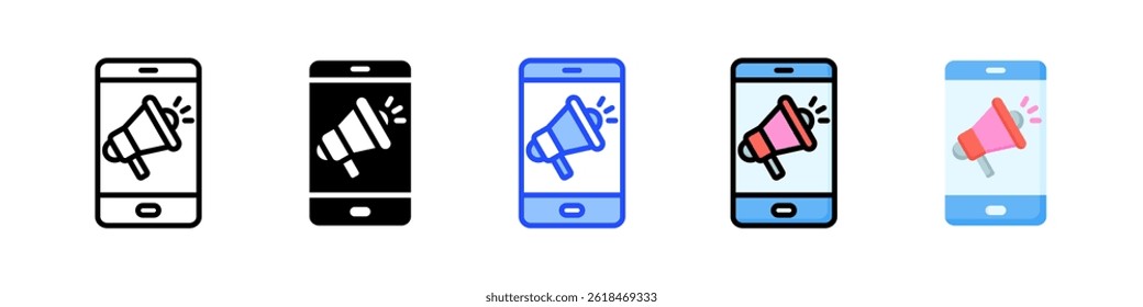 Mobile Marketing Icon Collection With Multiple Styles