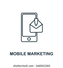 Mobile Marketing icon from digital marketing collection. Simple line element Mobile Marketing symbol for templates, web design and infographics