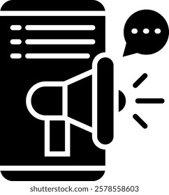 Mobile Marketing Icon Glyph Vector Illustration