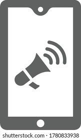 Mobile Marketing icon / gray vector
