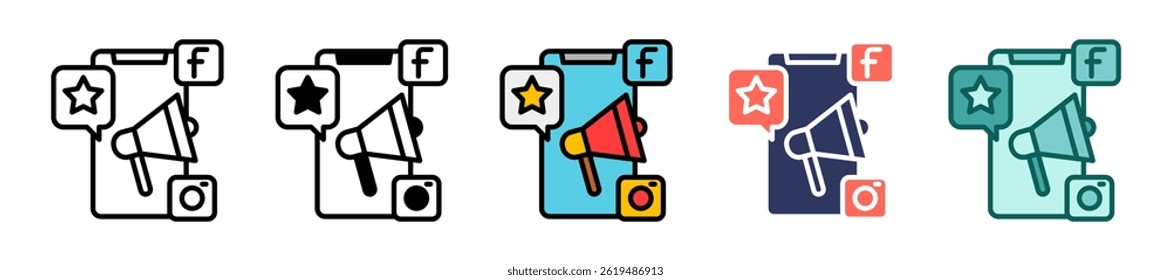 Mobile Marketing Icon multiple Vector Illustration