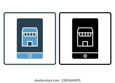 Icono de marketing móvil. icono relacionado con el marketing. Estilo de icono sólido. Diseño de vector simple editable