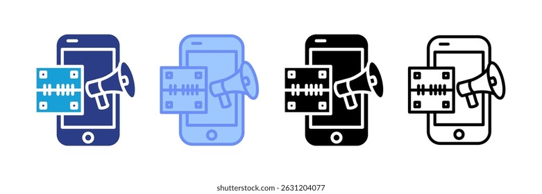 Mobile Marketing Icon Set Multiple Style Collection