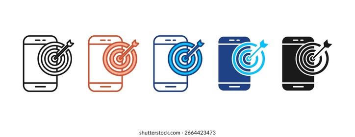 Conjunto de Ícones de Marketing Móvel Coleção de Vários Estilos