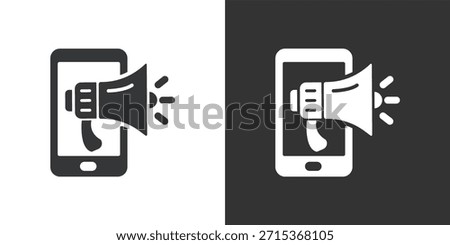 Mobile Marketing icon. Solid glyph series icon