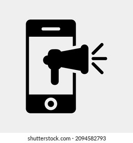 Mobile marketing icon in solid style about marketing and seo, use for website mobile app presentation