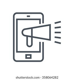 Mobile marketing icon suitable for info graphics, websites and print media and  interfaces. Line vector icon.