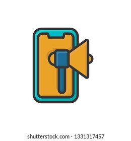 mobile marketing icon vector design filled outline style