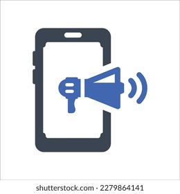 Icono de marketing móvil, Vector Graphics