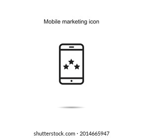 Icono de marketing móvil ilustración de vector gráfico en segundo plano