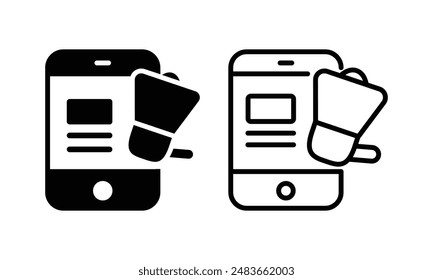 Icono de Mobile Marketing Ilustración vectorial. Icono de marketing digital