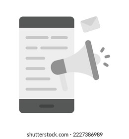 Mobile Marketing icon vector image. Can also be used for Digital Marketing. Suitable for mobile apps, web apps and print media.