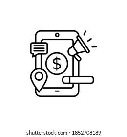 Icono de Marketing móvil en vector. Logotipo