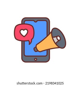 Mobile Marketing icon in vector. Logotype