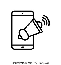 Icono de Marketing móvil en vector. Logotipo