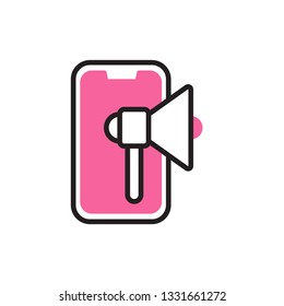 mobile marketing icon vectorwith modern style
