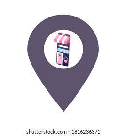 Mobile marketing location map pin pointer icon. Element of map point for mobile concept and web apps. Icon for website design and app development. Premium digital marketing, e-commerce flat icon sign.
