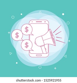 Mobile marketing and personalizing. Concept of line icon