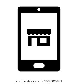 mobile marketing solid black vector icon