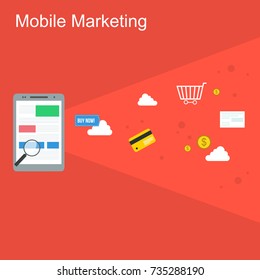 Mobile marketing style flat design