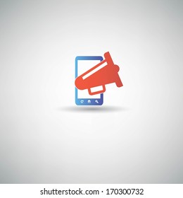 Mobile marketing symbol,vector