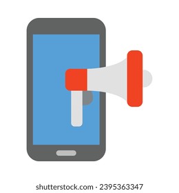 Mobile Marketing Vector Flat Icon For Personal And Commercial Use.
