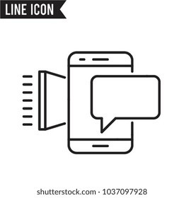 Mobile marketing vector icon