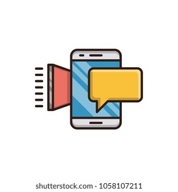 Mobile marketing vector icon
