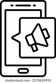 Mobile Marketing vector icon. Can be used for printing, mobile and web applications.