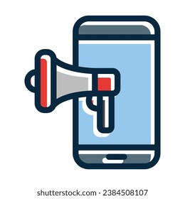La Línea Espesa Del Vector De Marketing Móvil Llenó Iconos De Colores Oscuros Para Uso Personal Y Comercial.
