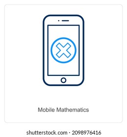 Mobile Mathematics Or Math Icon Concept