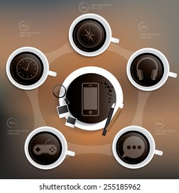 Mobile media design on blur background,clean vector