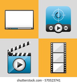 mobile media player icons vector illustration design