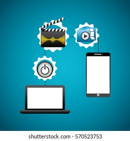 mobile media player icons vector illustration design