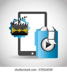 mobile media player icons vector illustration design