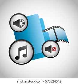 mobile media player icons vector illustration design