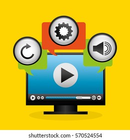 mobile media player icons vector illustration design