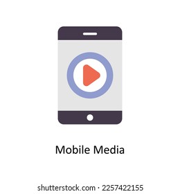 Mobile Media vector Flat Icons. Simple stock illustration stock illustration