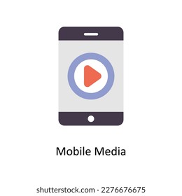 Mobile Media vector Flat Icons. Simple stock illustration stock illustration