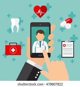 Mobile medical service concept. Vector illustration