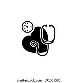 Mobile Medical Supervision Icon. Flat Design. Isolated Illustration.